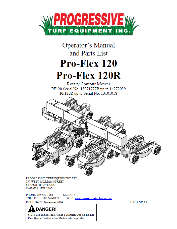 Pro-Flex 120 Operator’s/Parts ManualSerial #13271777 To #14272039
