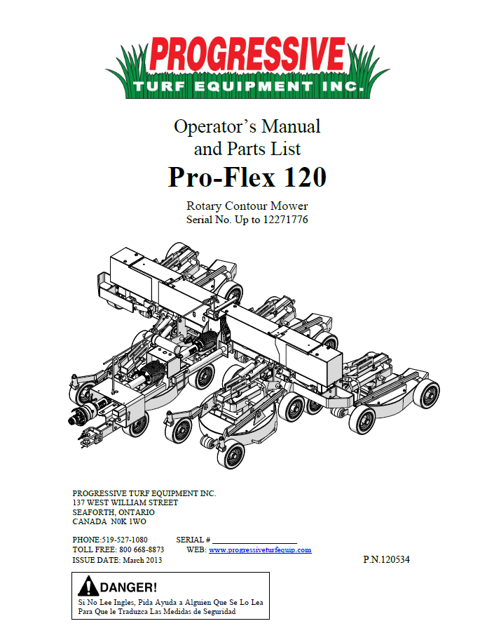 Pro-Flex 120 Operator’s/Parts ManualUp To Serial #12271776