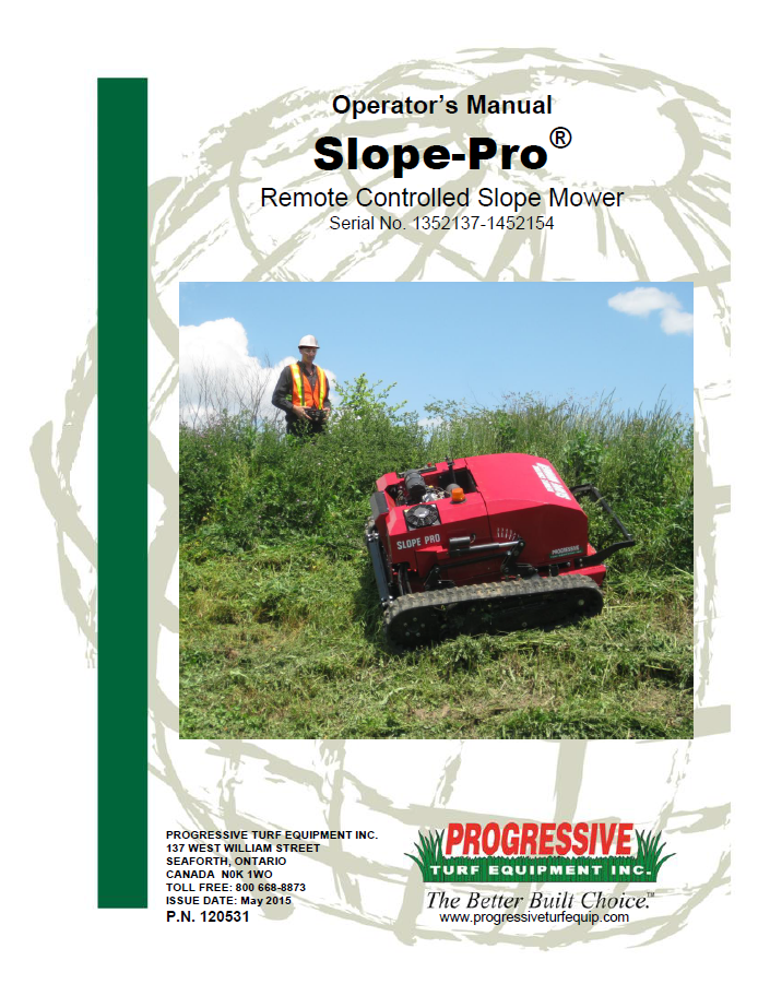 Slope-Pro Operator’s/Parts ManualSerial #1352137 To #1452154