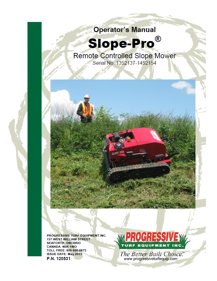Slope-Pro Operator’s/Parts Manual – Serial #1352137 To #1452154