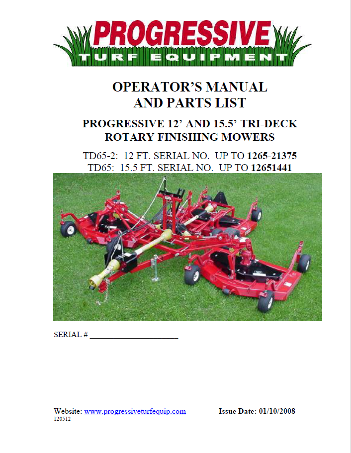 TD65-2 Operator’s/Parts ManualUp To Serial #1265-21375