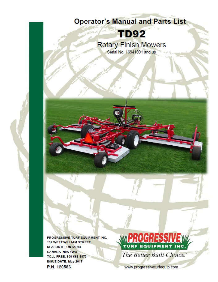 TD92 Operator’s/Parts Manual – Serial #16941001 to Current