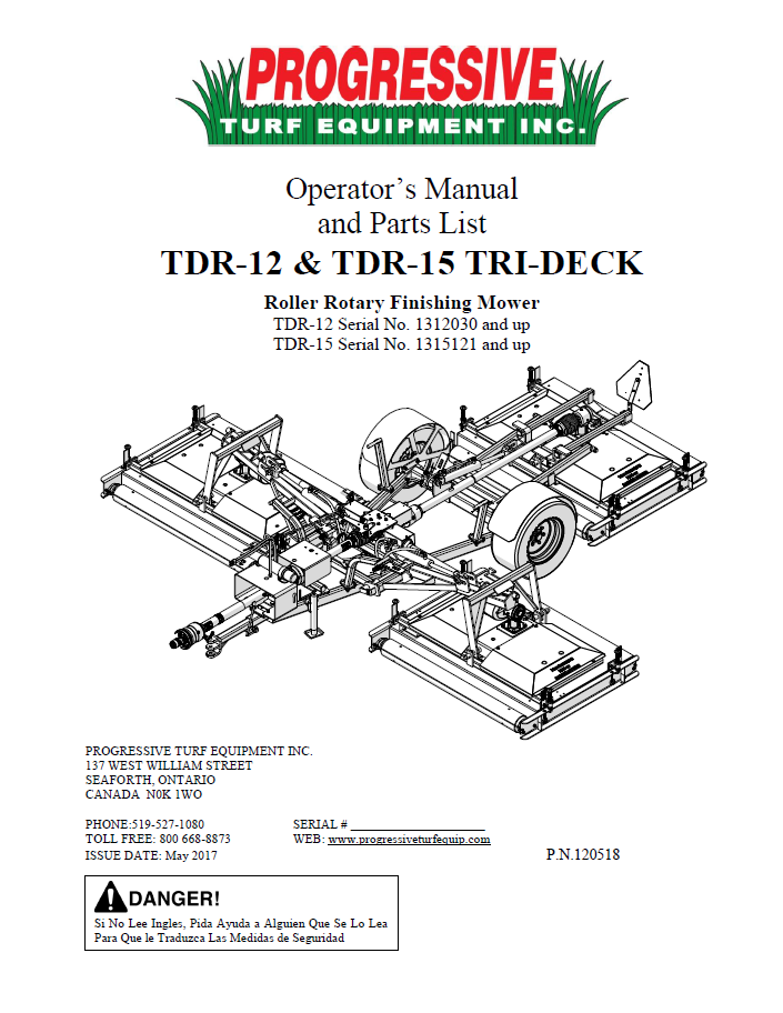 TDR-12 Operator’s/Parts ManualSerial #1312030 to Current