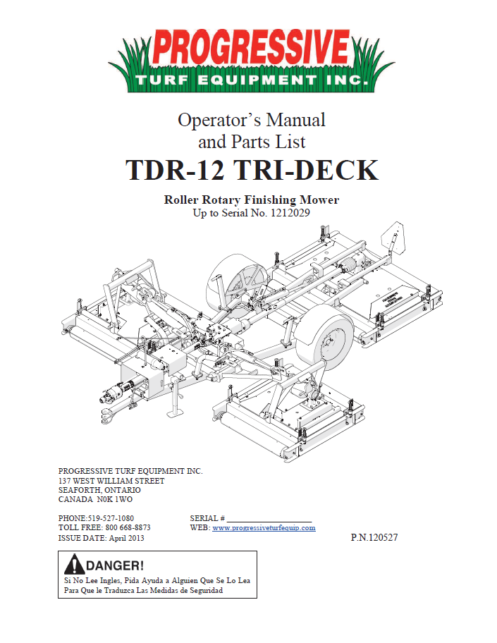 TDR-12 Operator’s/Parts ManualUp to Serial #1212029