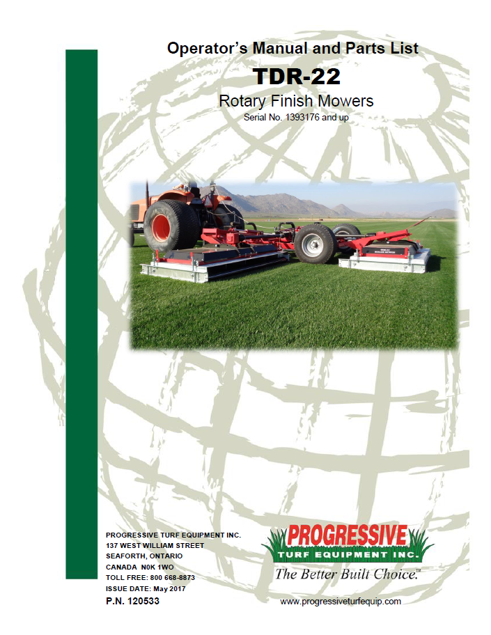 TDR-22 Operator’s/Parts Manual – Serial #1393176 to Current