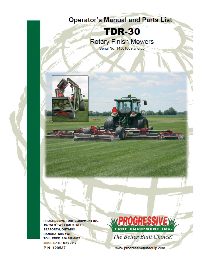 TDR-30 Operator’s/Parts Manual – Serial #14301009 To Current