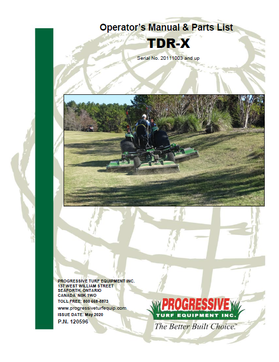 TDR-X Operator’s/Parts Manual – Serial #20111003 to Current